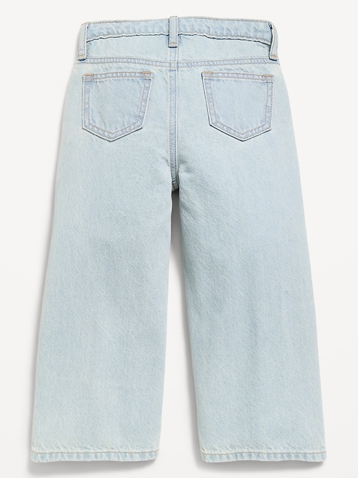 Image number 2 showing, Super Baggy Lace-Trim Wide-Leg Jeans for Toddler Girls
