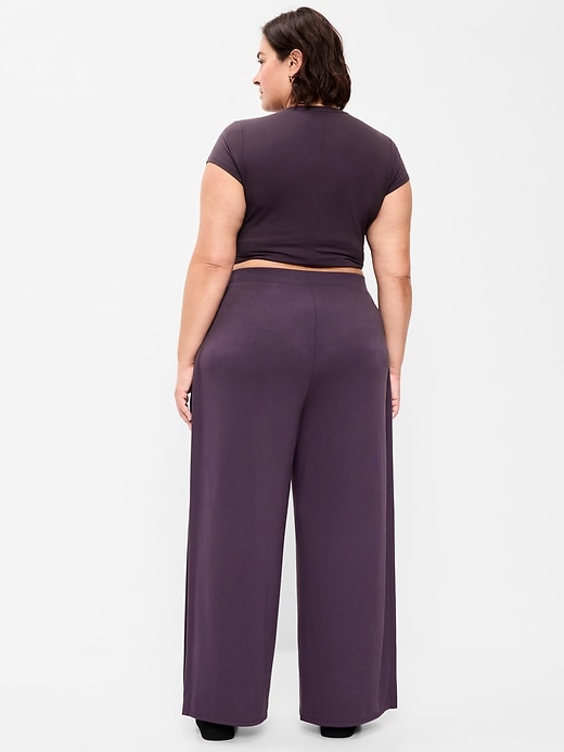 Image number 6 showing, High-Waisted Bounce Lite Drapey Wide-Leg Sweatpants