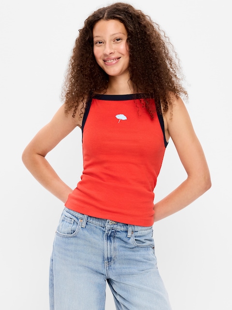 Snug Apron-Neck Tank Top
