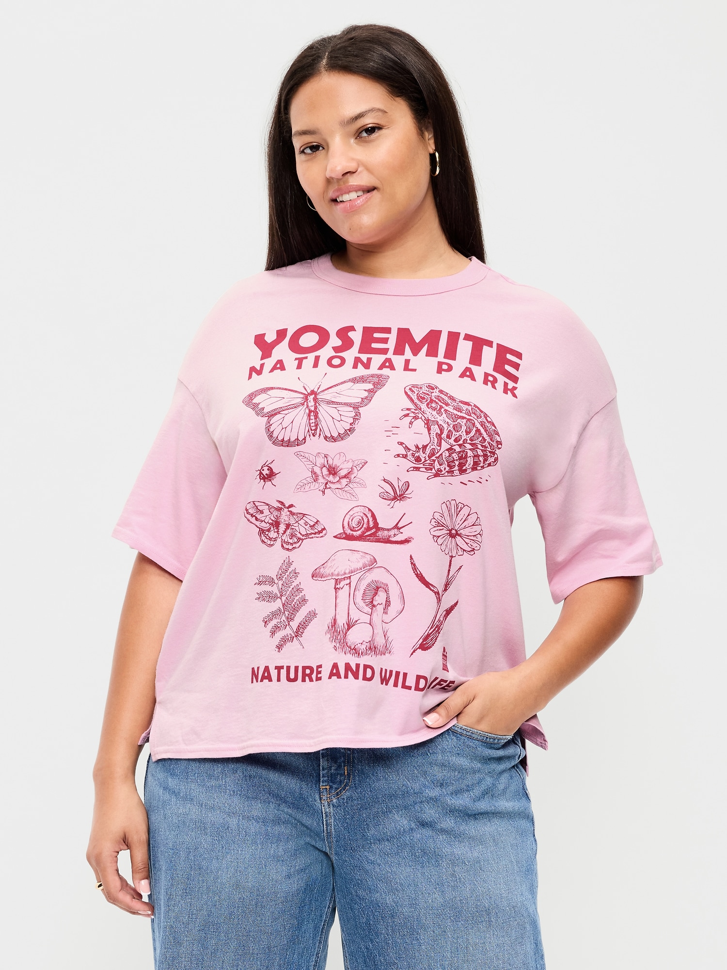 Yosemite National Park™ Crew-Neck Oversized Crop T-Shirt