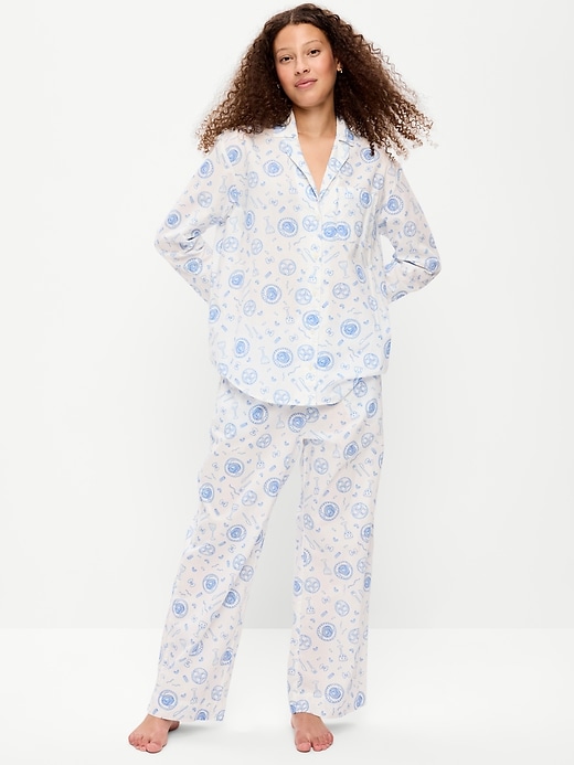 Image number 1 showing, Poplin Pajama Pant Set