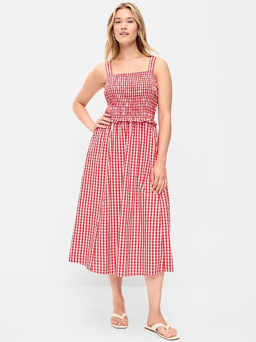 Image number 7 showing, Fit & Flare Smocked-Bodice Midi Dress