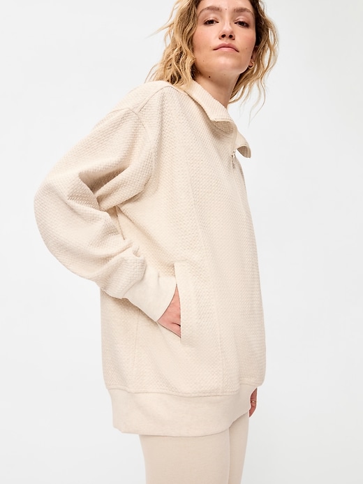 Image number 4 showing, Dynamic Fleece Oversized Textured Tunic Sweatshirt