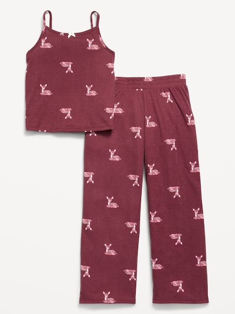 Ribbed Pajama Cami and Pants Set for Girls