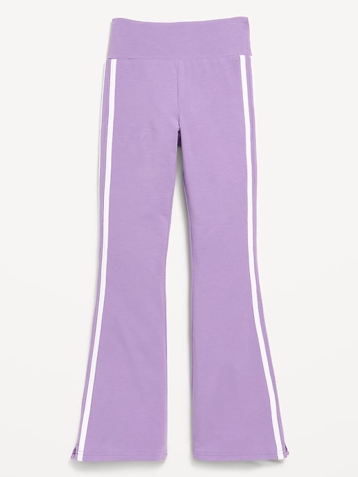 Image number 1 showing, High-Waisted Side Striped Flared Leggings for Girls