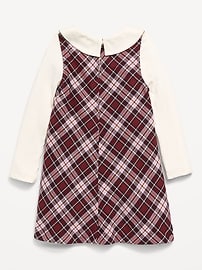 Image number 2 showing, Collared Top and Plaid Dress Set for Toddler Girls