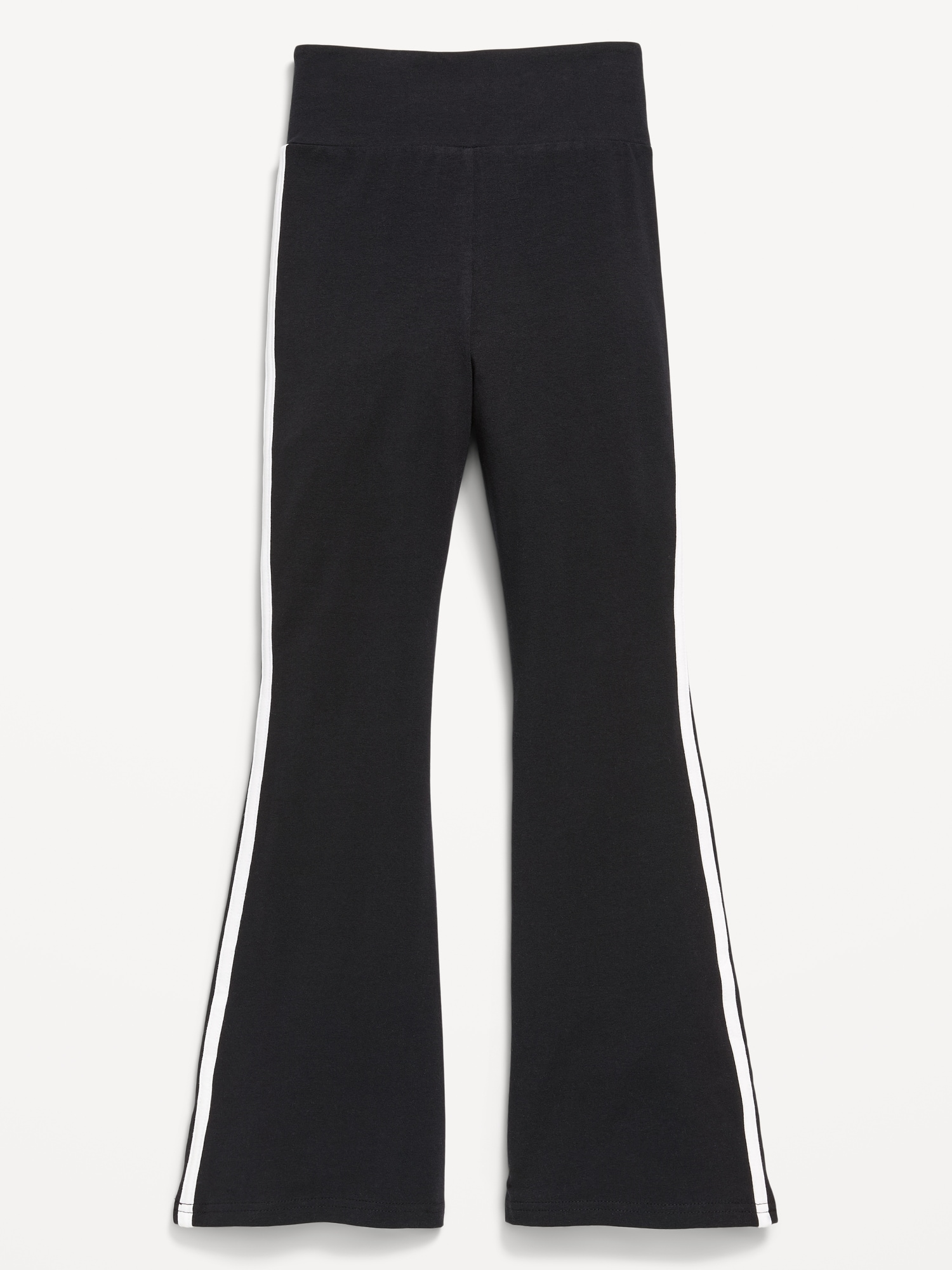 High-Waisted Side Striped Flared Leggings for Girls