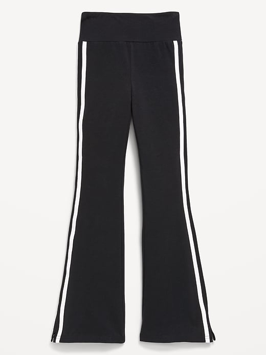 Image number 1 showing, High-Waisted Side Striped Flared Leggings for Girls