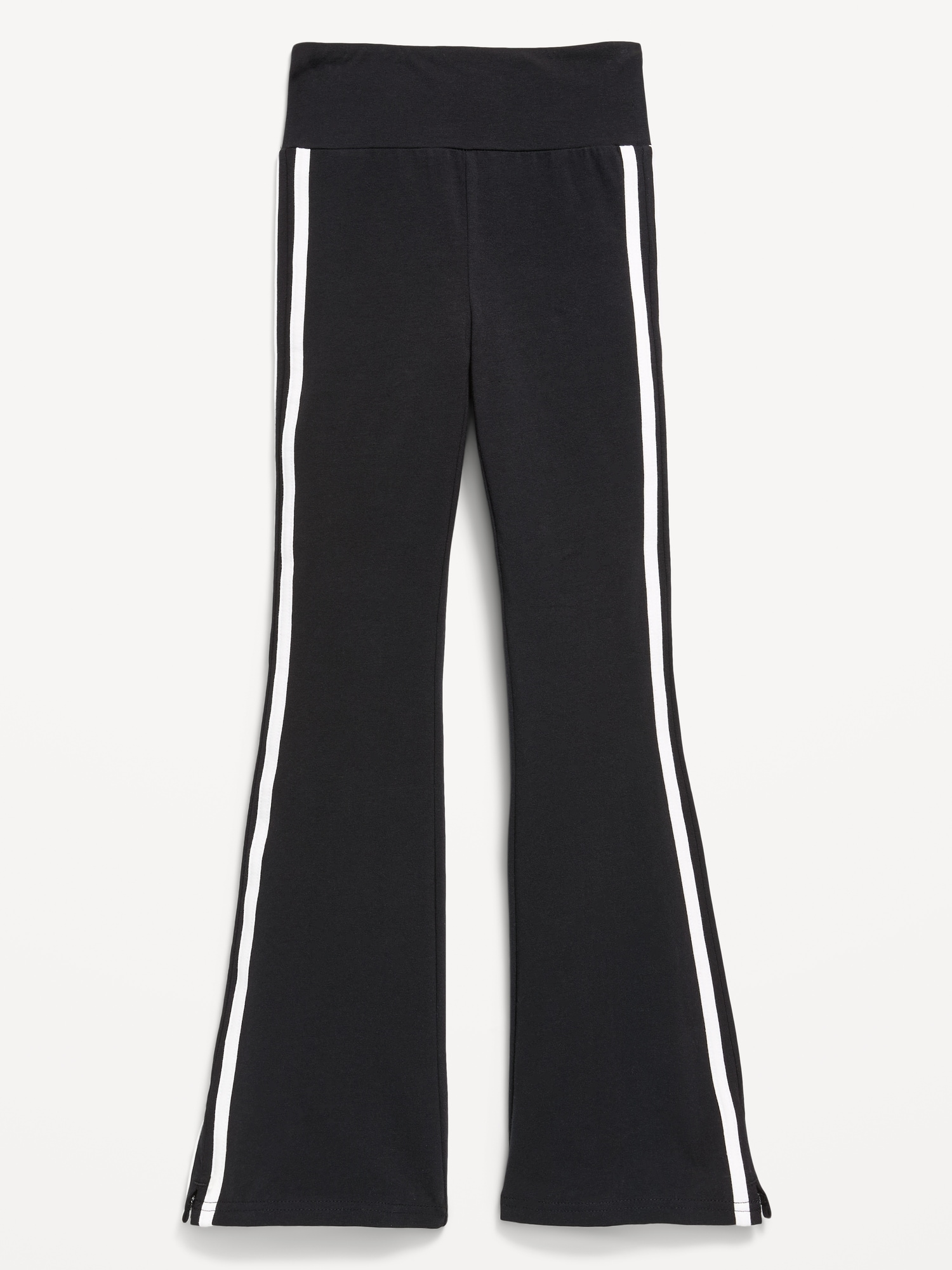 High-Waisted Side Striped Flared Leggings for Girls