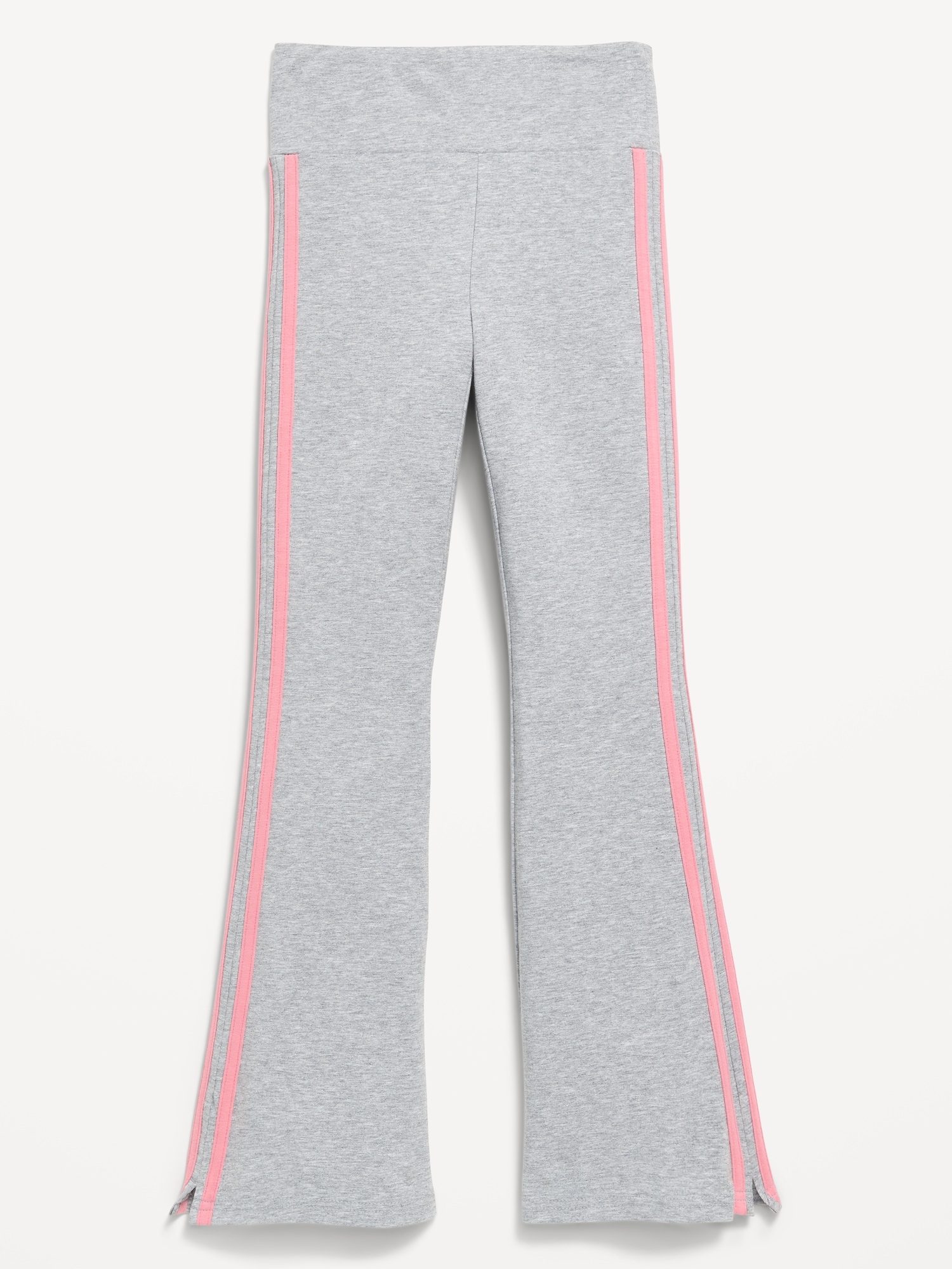 High-Waisted Side Striped Flared Leggings for Girls