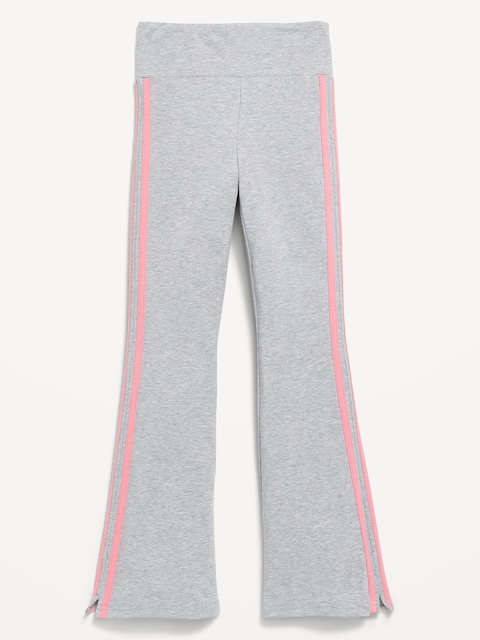 High-Waisted Side Striped Flared Leggings for Girls