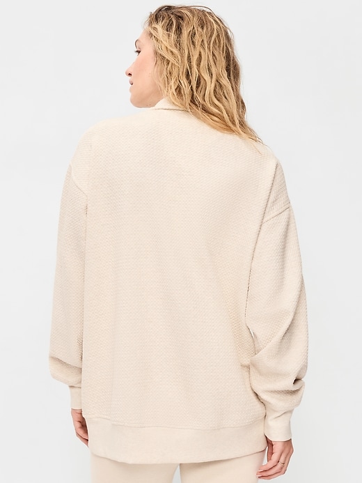 Image number 2 showing, Dynamic Fleece Oversized Textured Tunic Sweatshirt