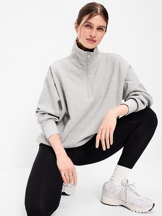 Image number 3 showing, Dynamic Fleece Oversized Textured Tunic Sweatshirt