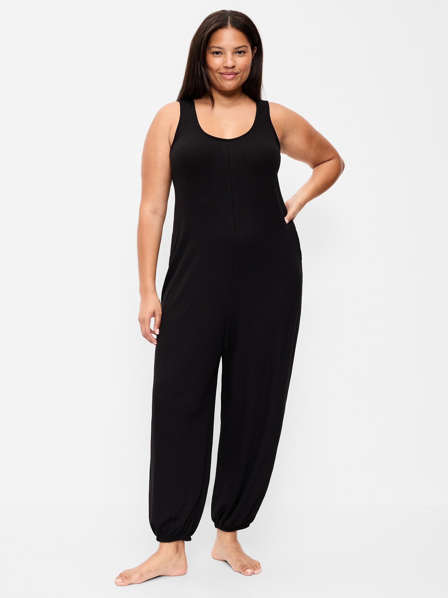 Комбинезоны Harem-Leg, вафельная ткань — Old Navy, цвет: Чёрный — фото 5