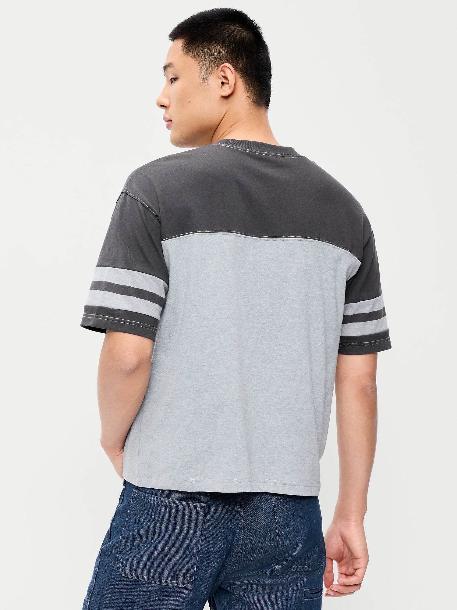 Heavyweight Short-Sleeve Football-Style T-Shirt