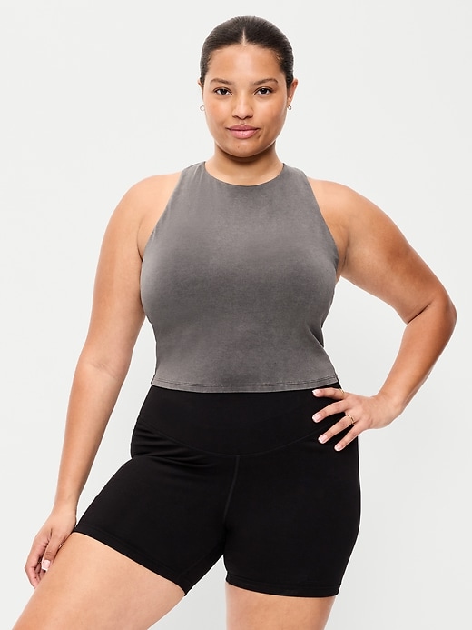 Image number 7 showing, Medium Support PowerSoft High-Neck Racerback Sports Bra