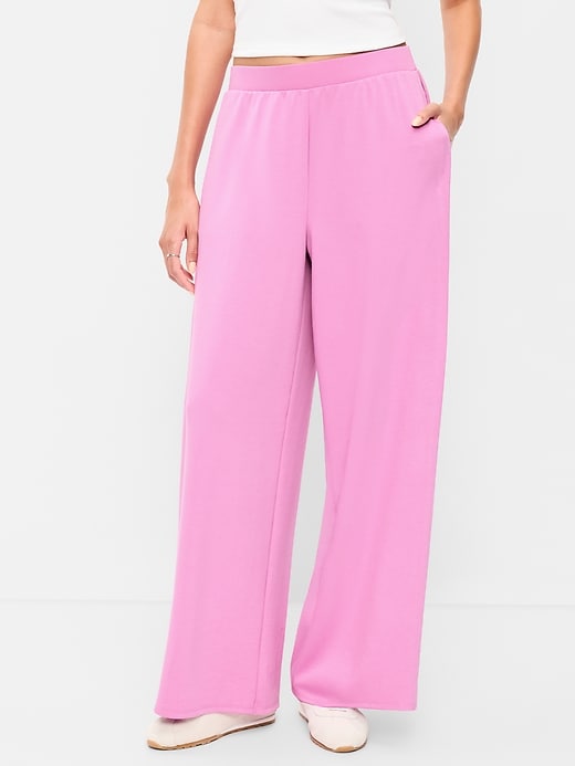 Image number 2 showing, High-Waisted Bounce Lite Drapey Wide-Leg Sweatpants