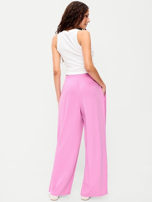 Image number 3 showing, High-Waisted Bounce Lite Drapey Wide-Leg Sweatpants