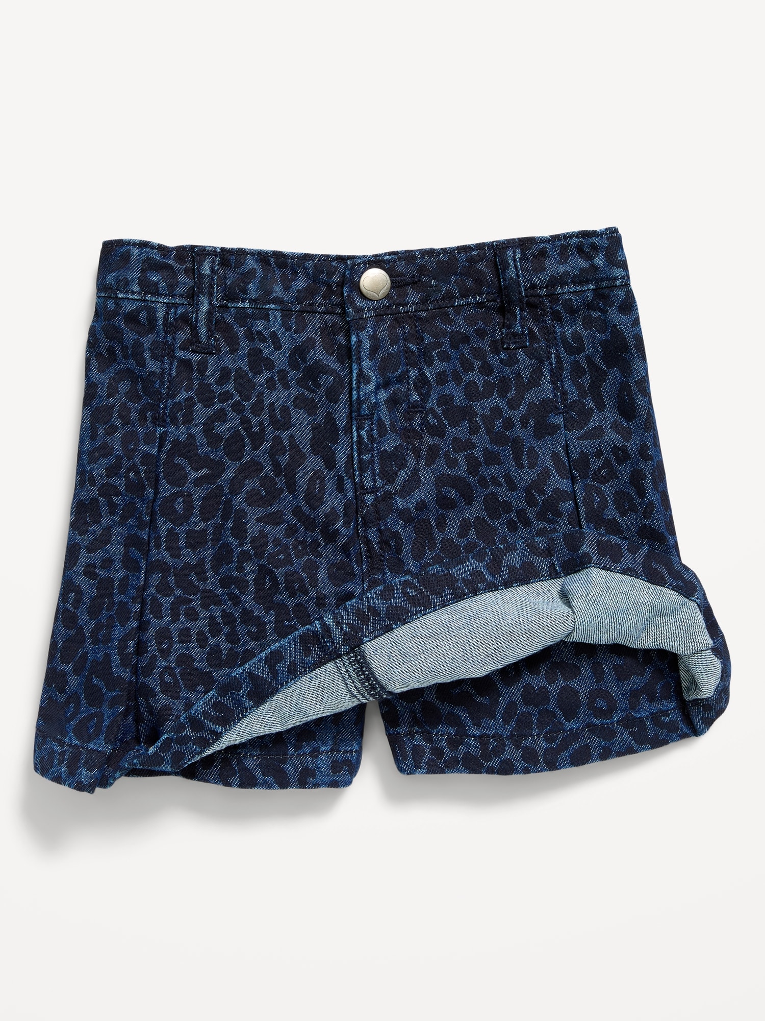 High-Waisted Pleated Denim Skort for Toddler Girls