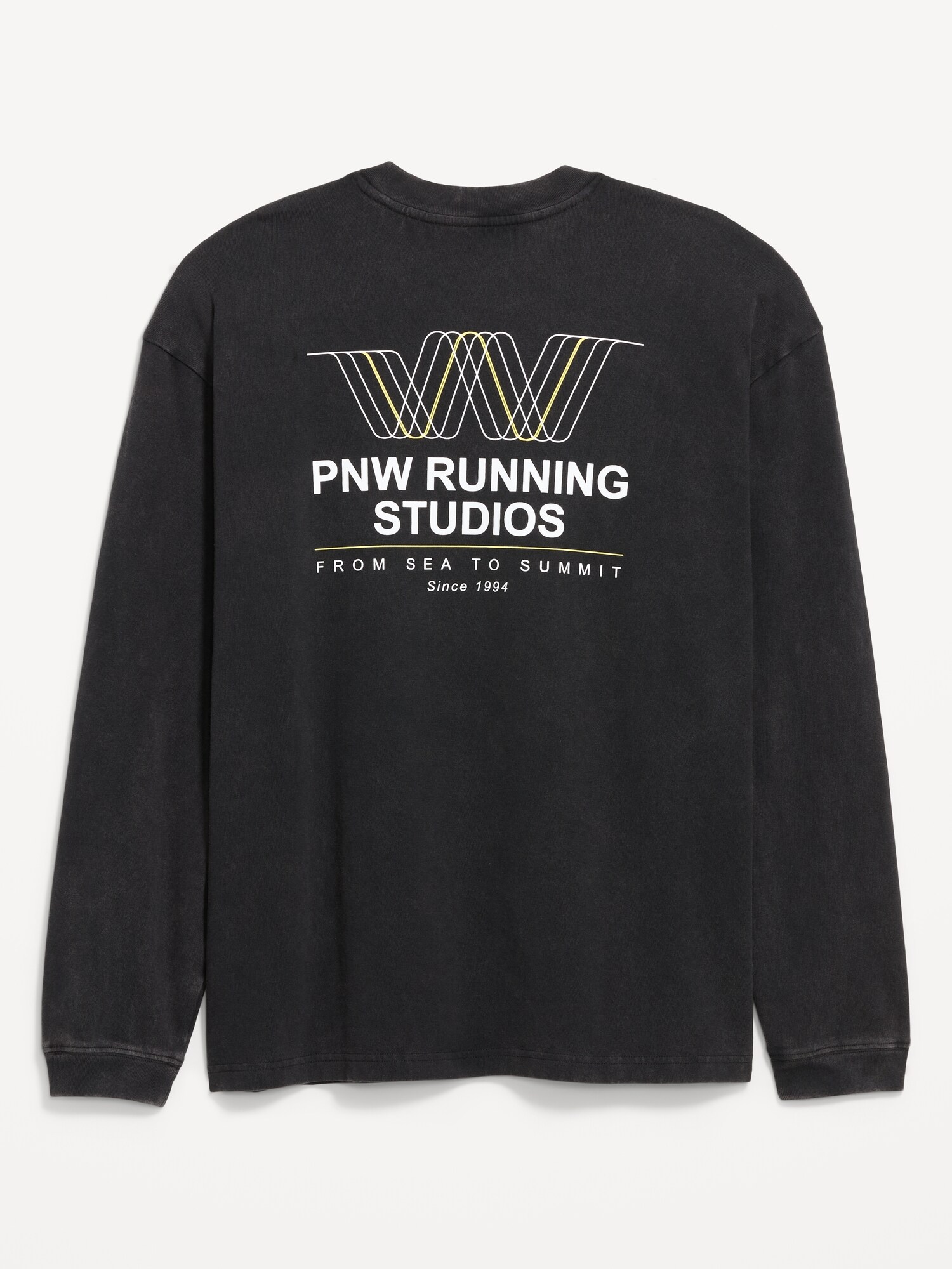 Мужская футболка Old Navy Lived-In Pro Long-Sleeve Graphic, цвет: Чёрный — фото 5