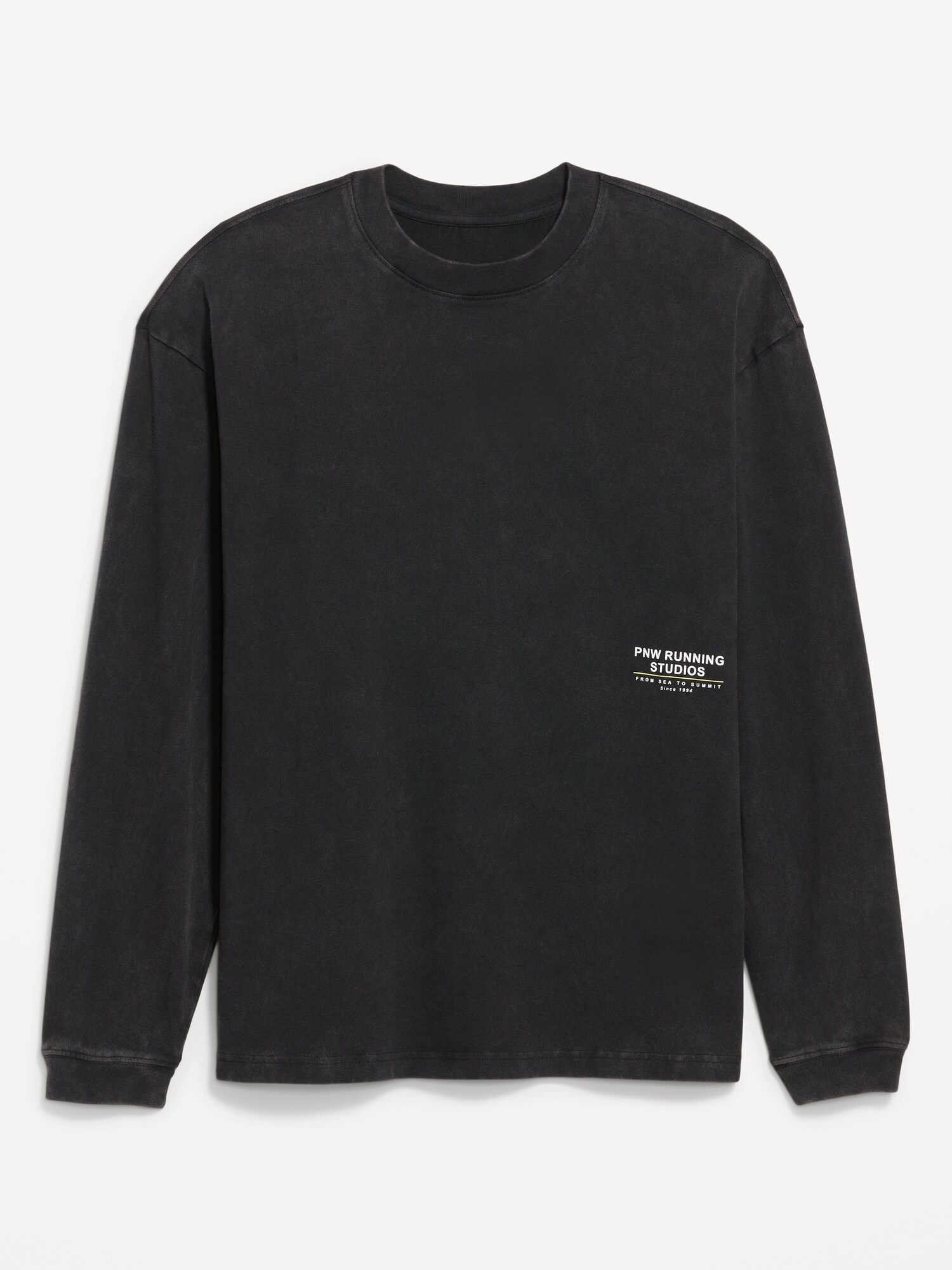 Мужская футболка Old Navy Lived-In Pro Long-Sleeve Graphic, цвет: Чёрный — фото 4