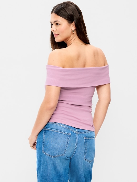 Image number 6 showing, Off-The-Shoulder Fitted Top