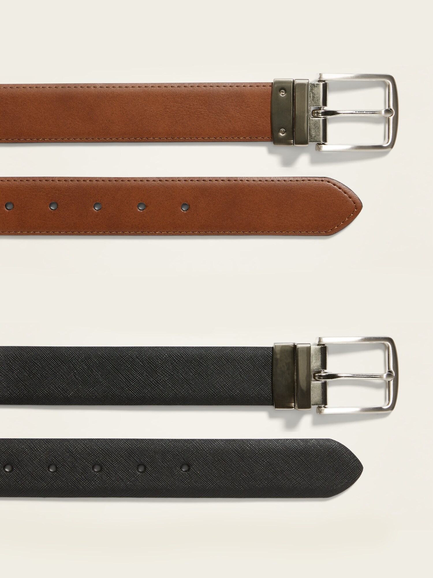 Мужской ремень Old Navy Faux-Leather Reversible Belt, цвет: Чёрный — фото 2