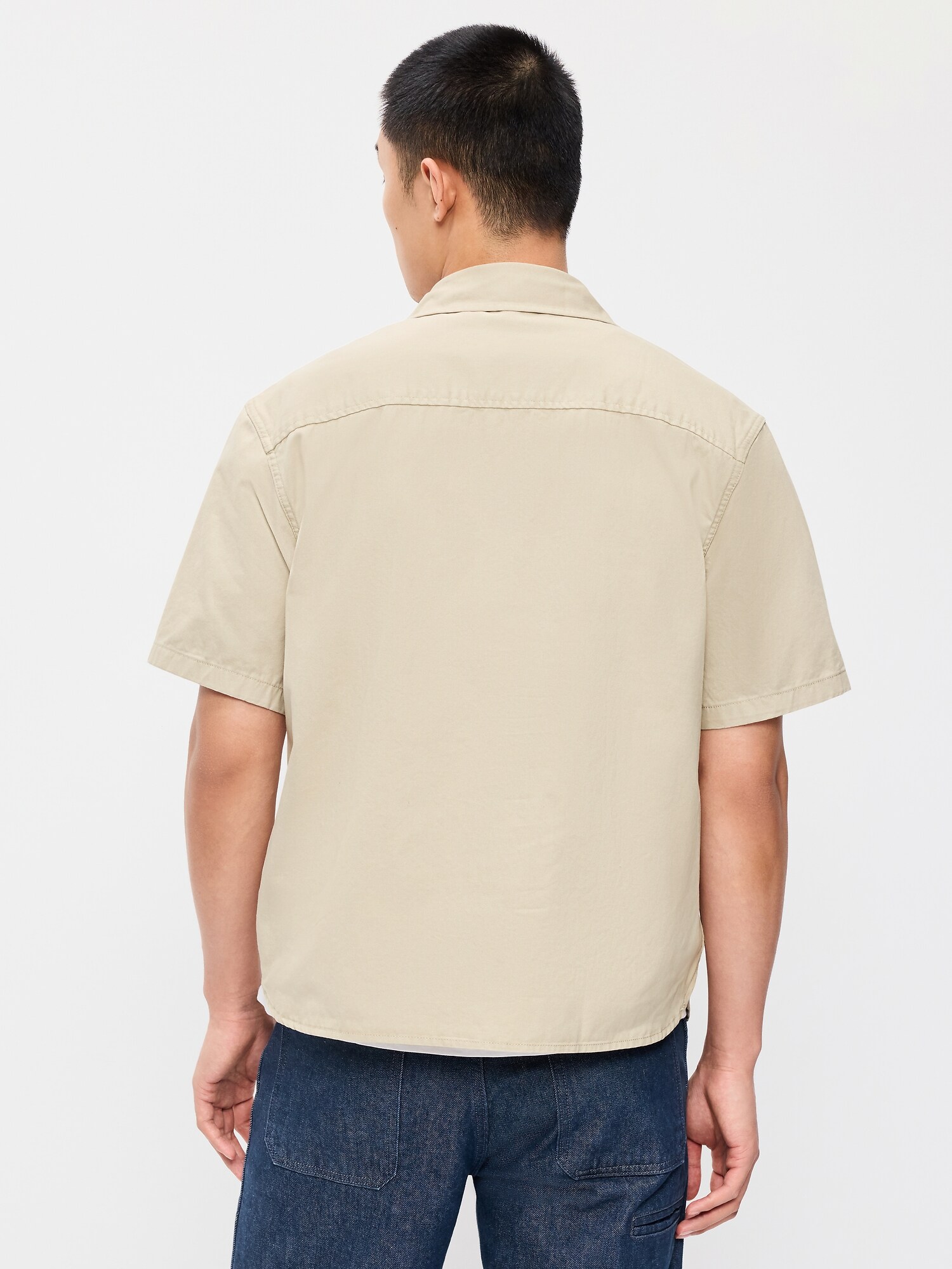 Мужская рубашка Old Navy Loose Popover Work Shirt, цвет: Elbow Grease — фото 2