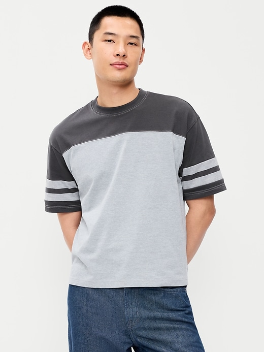 Heavyweight Short-Sleeve Football-Style T-Shirt | Old Navy