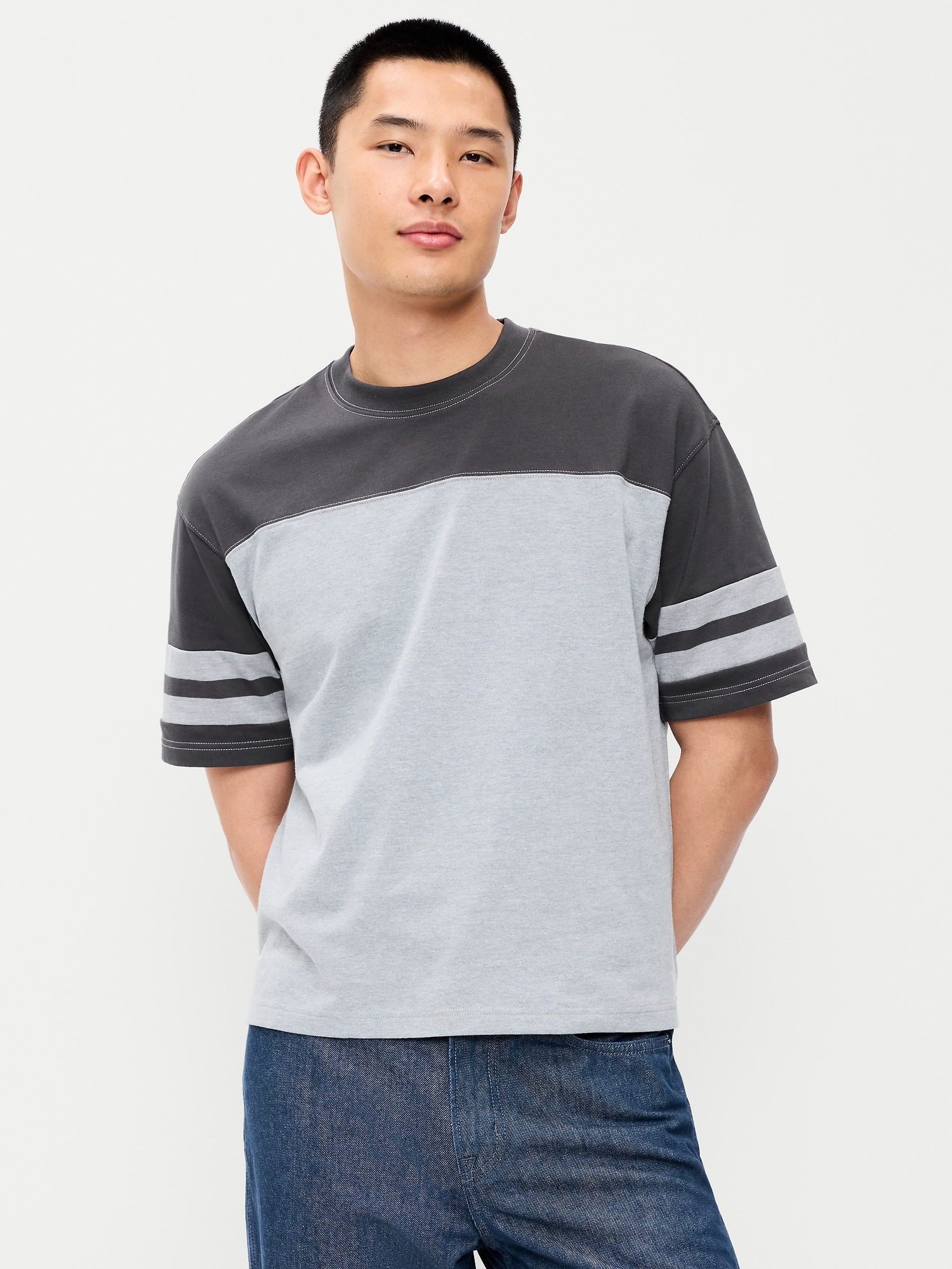 Heavyweight Short-Sleeve Football-Style T-Shirt