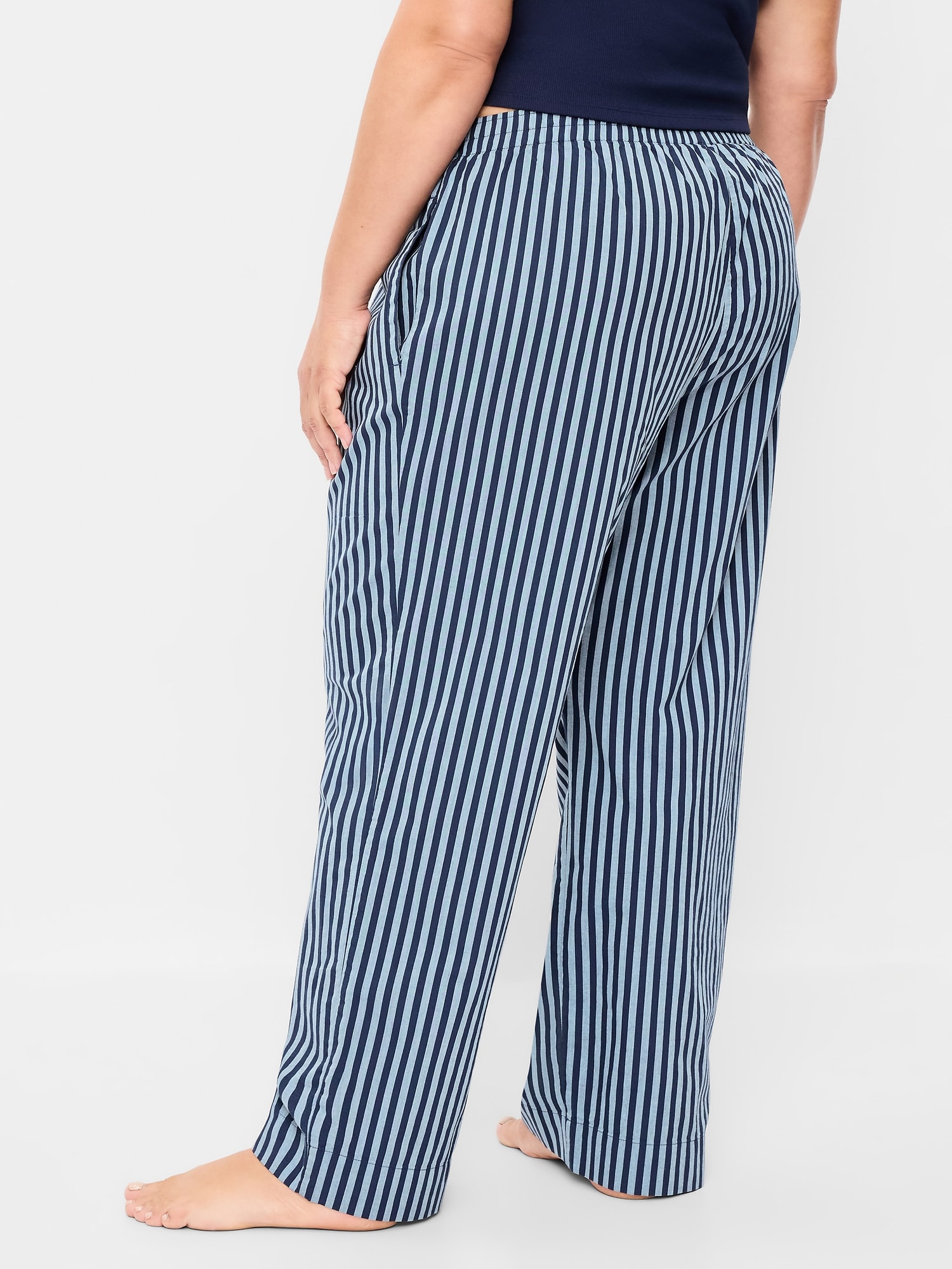 High-Waisted Poplin Pajama Pant