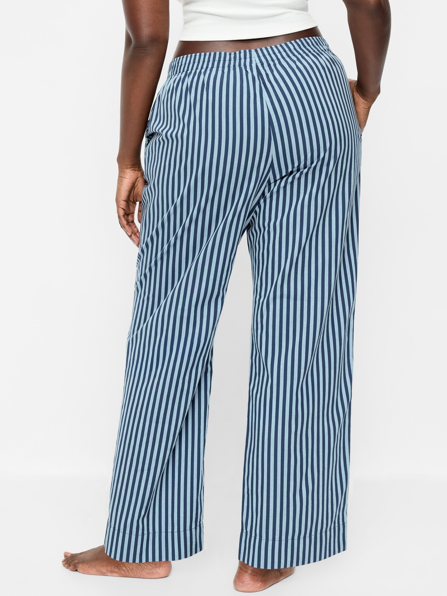 High-Waisted Poplin Pajama Pant