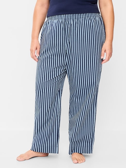 Image number 7 showing, High-Waisted Poplin Pajama Pant
