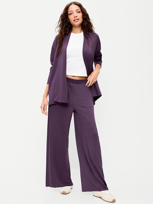 Image number 1 showing, High-Waisted Bounce Lite Drapey Wide-Leg Sweatpants