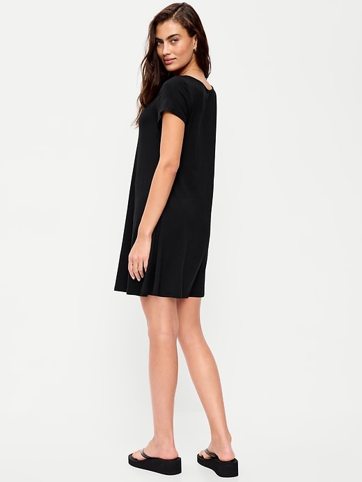 Image number 2 showing, Short-Sleeve Mini Swing Dress