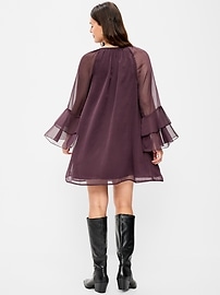 Image number 3 showing, Bell-Sleeve Boho Mini Dress