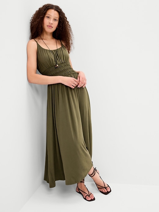 Fit & Flare Jersey Smocked-Waist Midi Dress | Old Navy Fit & Flare Jersey Smocked-Waist Midi Dress | Old Navy