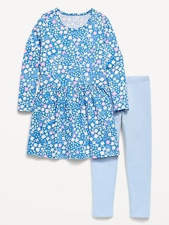old navy toddler girls printed long-sleeve dress reviews Printed Long-Sleeve Dress and Leggings Set for Toddler Girls