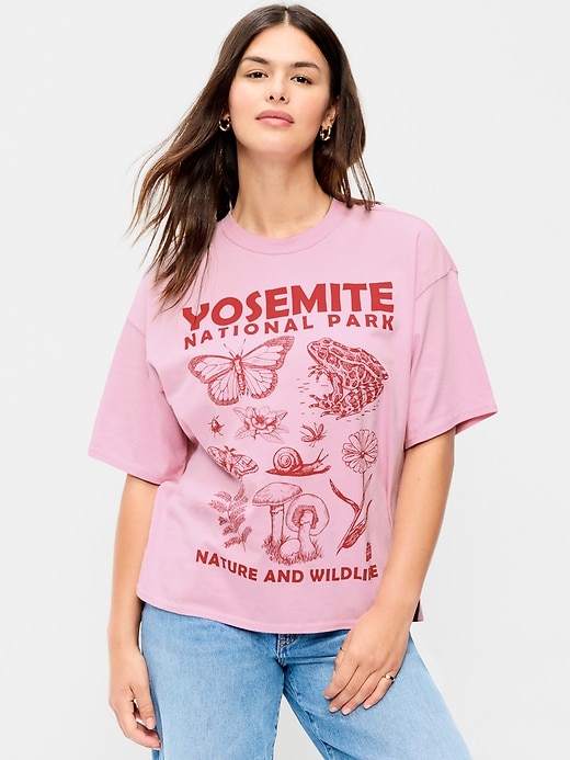 Image number 4 showing, Yosemite National Park™ Crew-Neck Oversized Crop T-Shirt