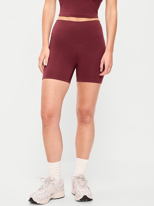 Image number 1 showing, High-Waisted PowerChill Biker Shorts -- 5-inch inseam