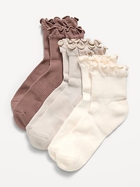 Image number 1 showing, Ruffled Athletic Socks 3-Pack