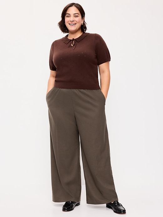 Image number 8 showing, High-Waisted Wide-Leg Trouser