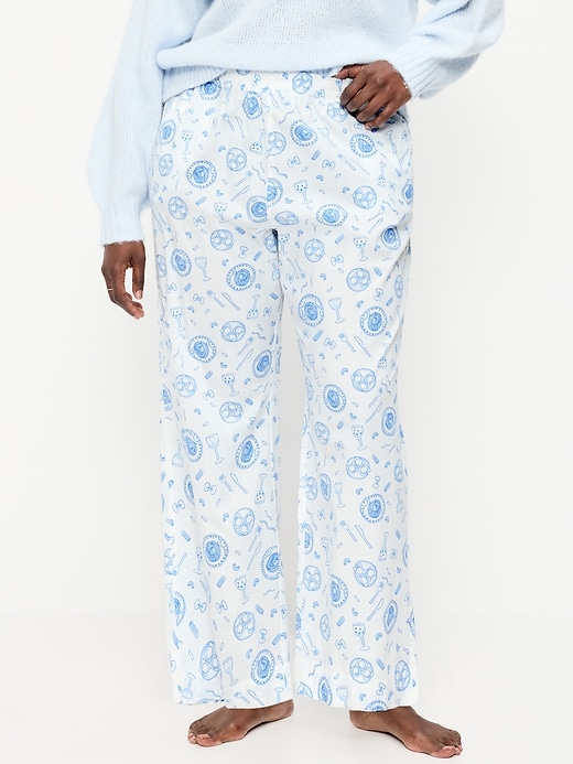 Image number 5 showing, High-Waisted Poplin Pajama Pant