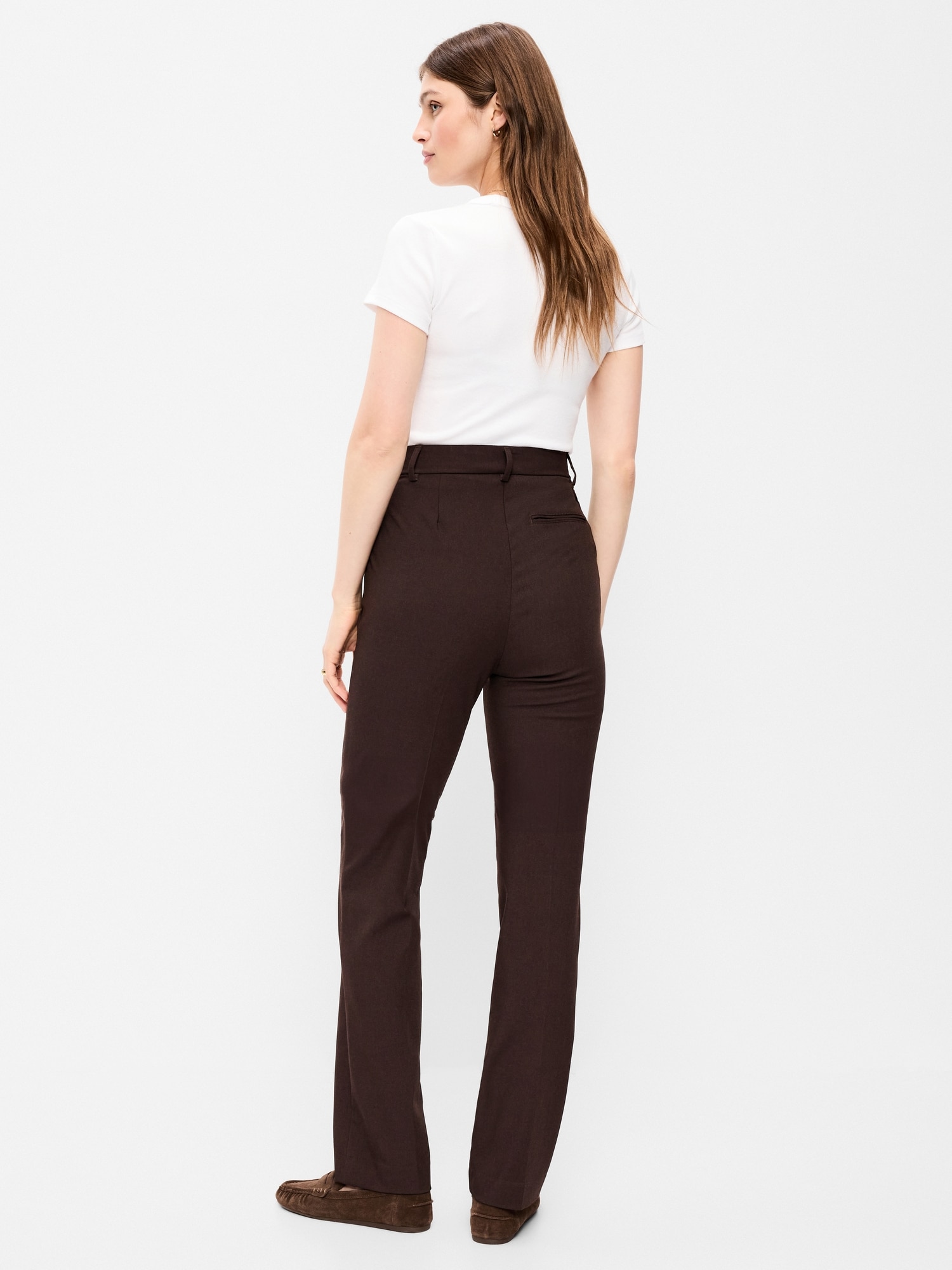 Extra High-Waisted Straight-Leg Twill Pants