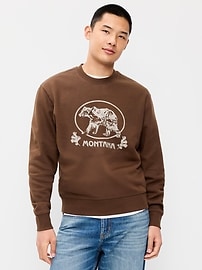 Image number 1 showing, Oversized Graphic Crew-Neck Sweatshirt