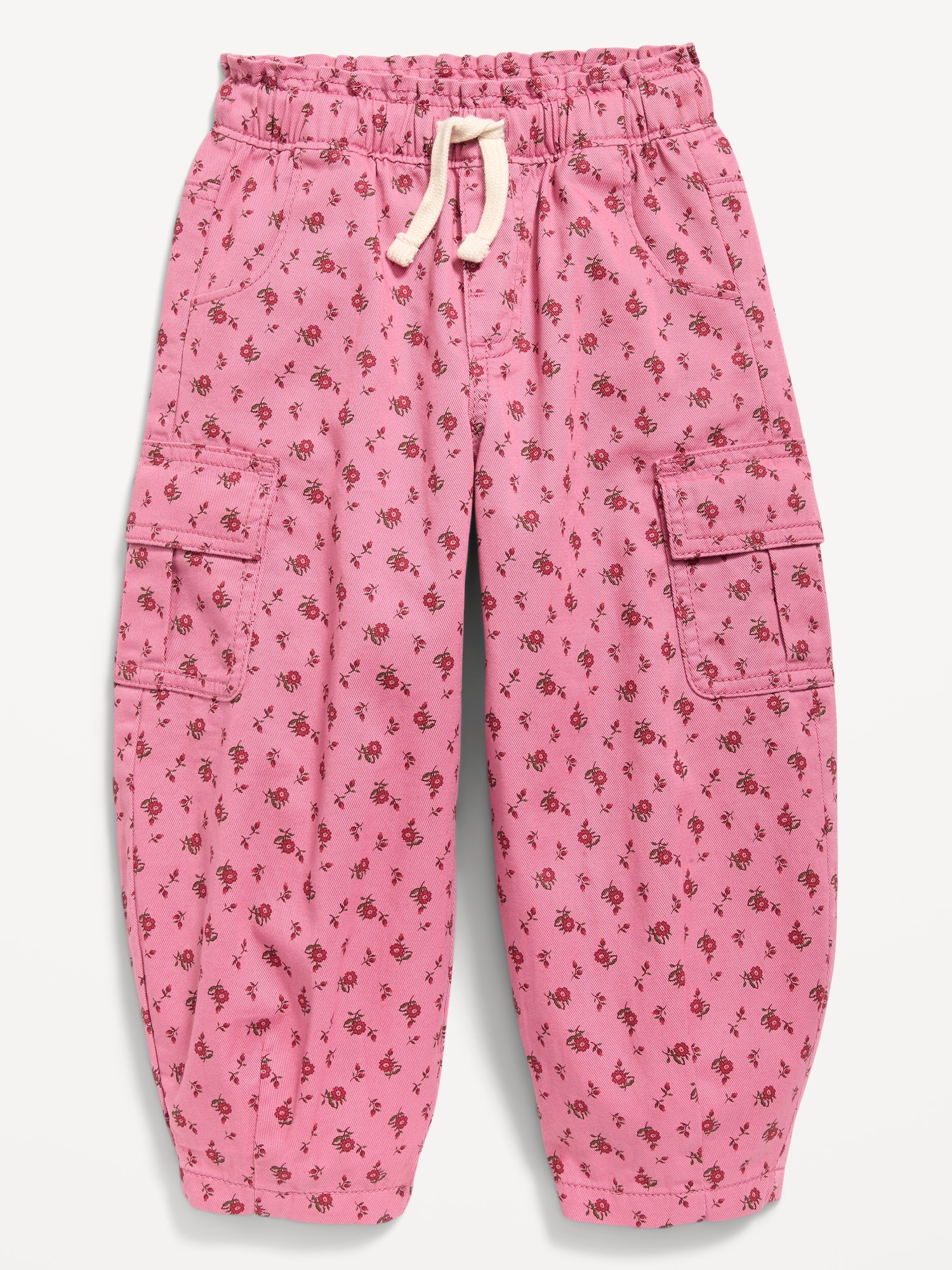 Pull-On Barrel-Leg Cargo Pants for Toddler Girls