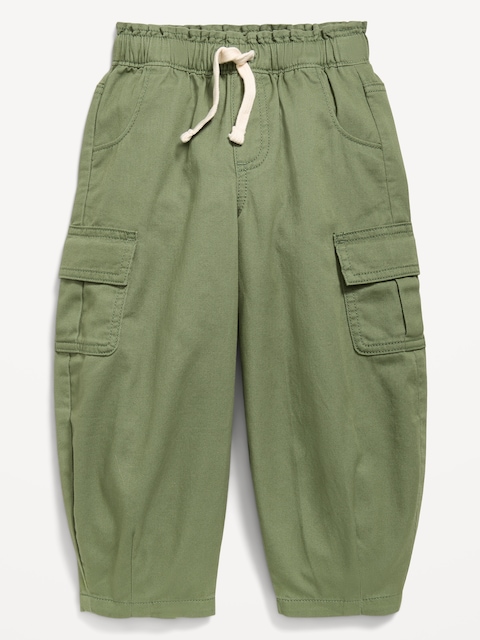 Pull-On Barrel-Leg Cargo Pants for Toddler Girls
