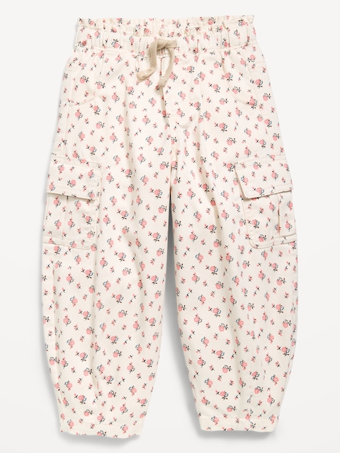 Pull-On Barrel-Leg Cargo Pants for Toddler Girls