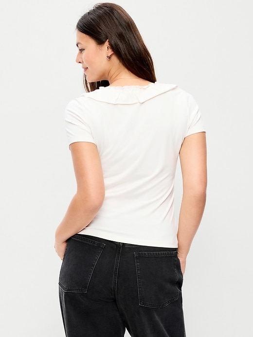 Image number 6 showing, Lettuce-Edge Scoop-Neck Top