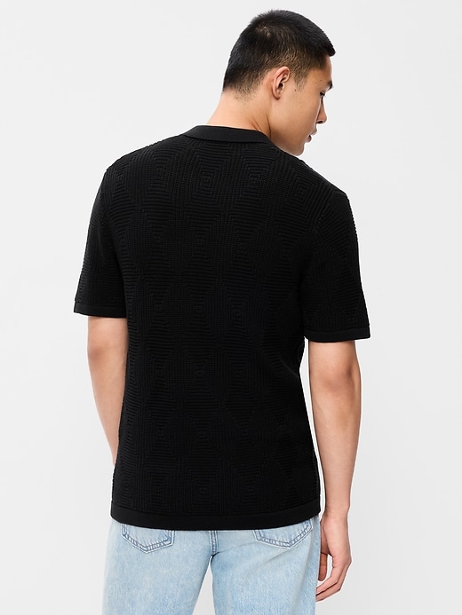 Image number 2 showing, Mixed-Stitch Polo Sweater